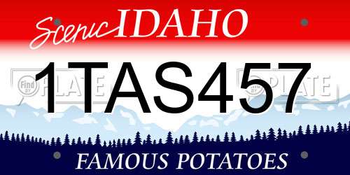1TAS457 Idaho License Plate