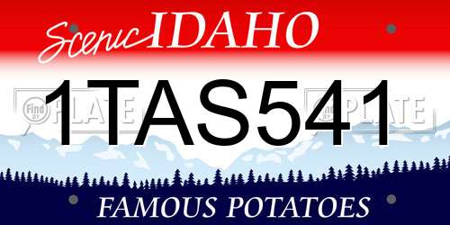 1TAS541 Idaho License Plate