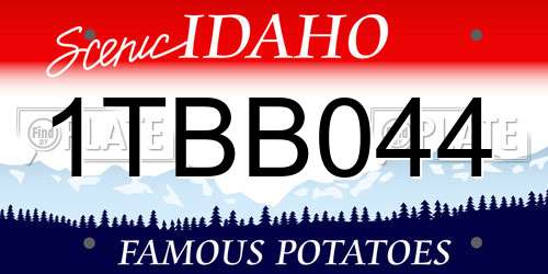 1TBB044 Idaho License Plate