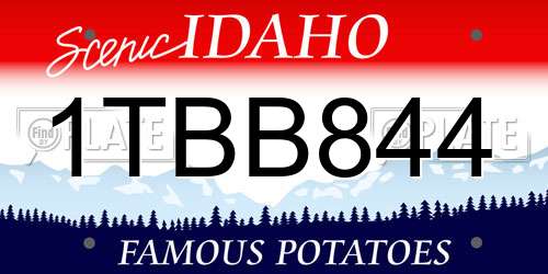 1TBB844 Idaho License Plate