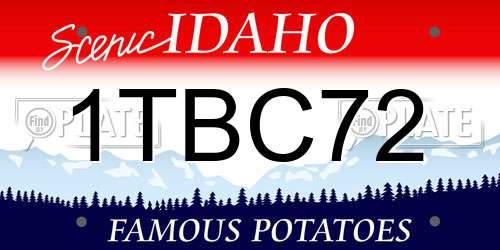 1TBC72 Idaho License Plate