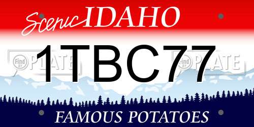 1TBC77 Idaho License Plate