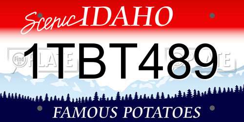 1TBT489 Idaho License Plate