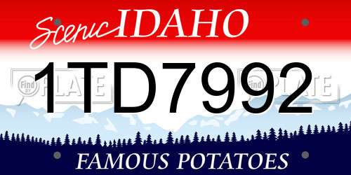 1TD7992 Idaho License Plate