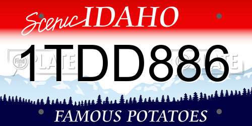 1TDD886 Idaho License Plate