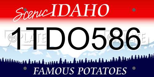 1TDO586 Idaho License Plate