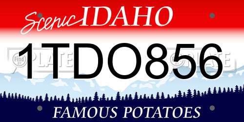 1TDO856 Idaho License Plate
