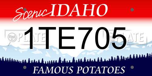 1TE705 Idaho License Plate