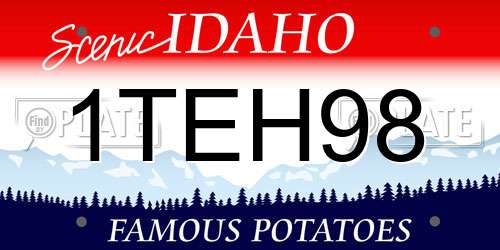 1TEH98 Idaho License Plate