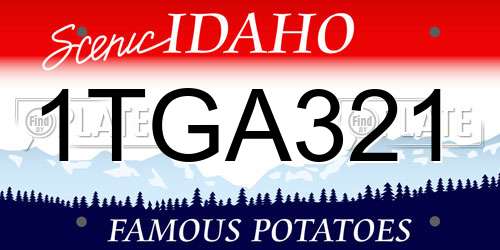1TGA321 Idaho License Plate
