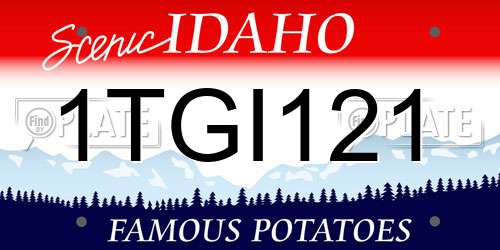 1TGI121 Idaho License Plate
