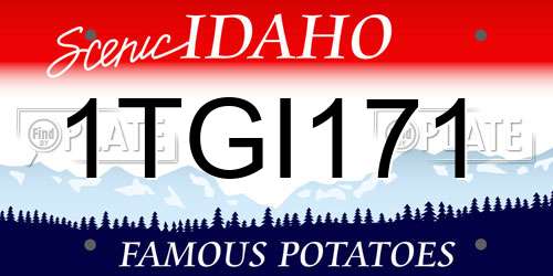 1TGI171 Idaho License Plate
