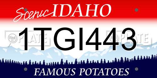 1TGI443 Idaho License Plate