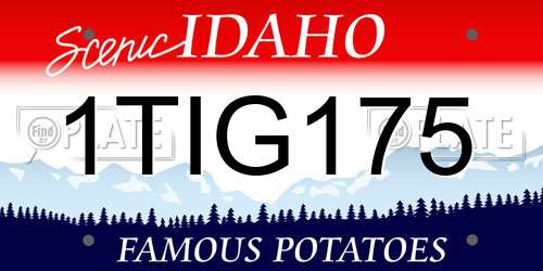 1TIG175 Idaho License Plate