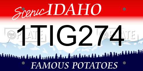 1TIG274 Idaho License Plate