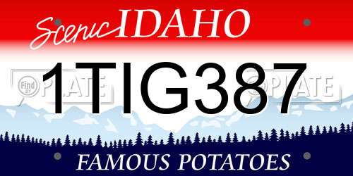 1TIG387 Idaho License Plate