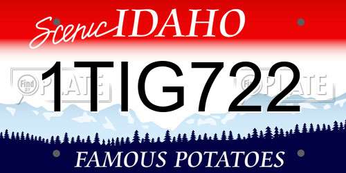 1TIG722 Idaho License Plate
