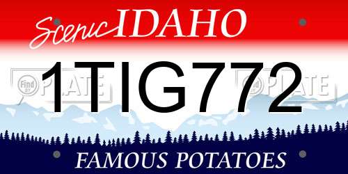 1TIG772 Idaho License Plate