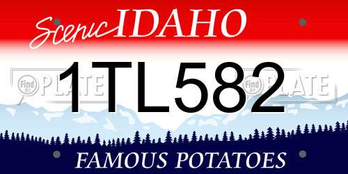 1TL582 Idaho License Plate