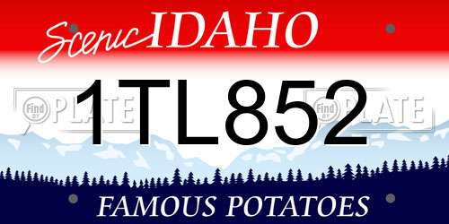 1TL852 Idaho License Plate