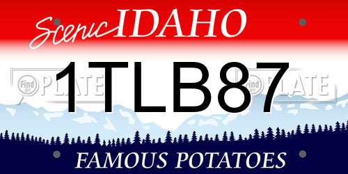 1TLB87 Idaho License Plate