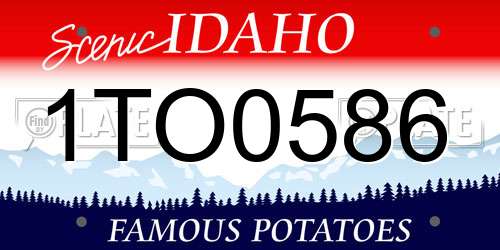 1TO0586 Idaho License Plate