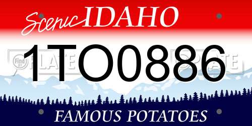 1TO0886 Idaho License Plate
