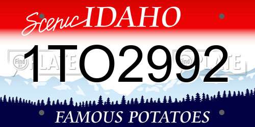 1TO2992 Idaho License Plate