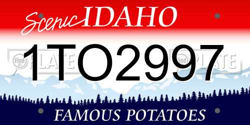 1TO2997 Idaho License Plate
