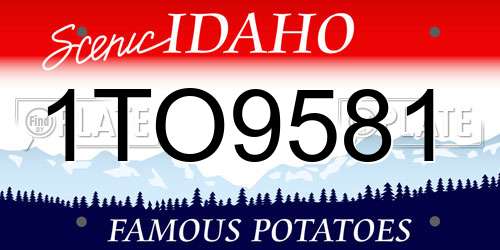1TO9581 Idaho License Plate