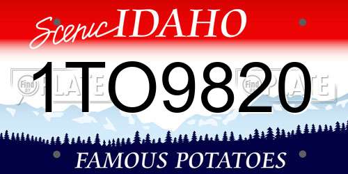 1TO9820 Idaho License Plate