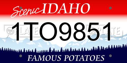 1TO9851 Idaho License Plate