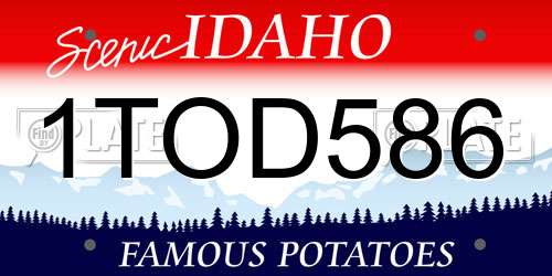1TOD586 Idaho License Plate