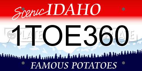 1TOE360 Idaho License Plate