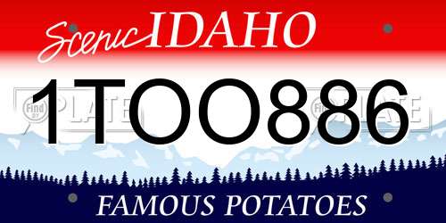 1TOO886 Idaho License Plate