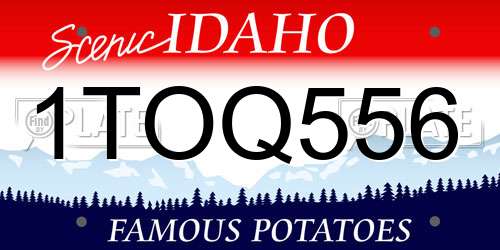 1TOQ556 Idaho License Plate