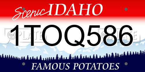1TOQ586 Idaho License Plate