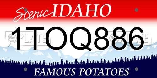 1TOQ886 Idaho License Plate