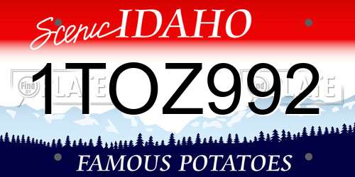 1TOZ992 Idaho License Plate