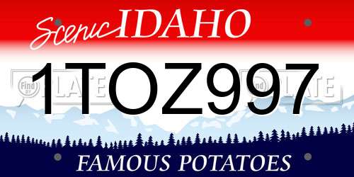 1TOZ997 Idaho License Plate