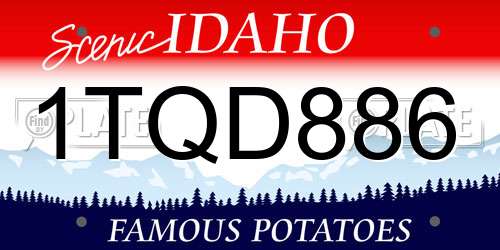 1TQD886 Idaho License Plate
