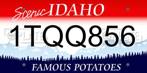 1TQQ856 Idaho License Plate