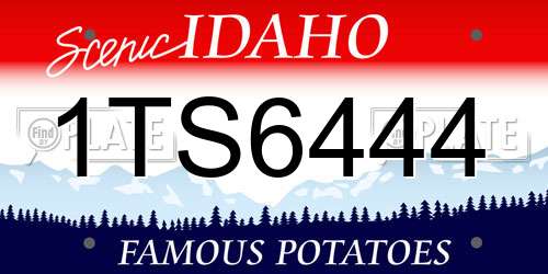 1TS6444 Idaho License Plate