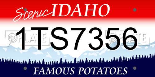 1TS7356 Idaho License Plate