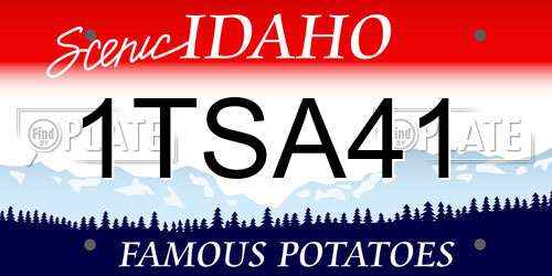 1TSA41 Idaho License Plate
