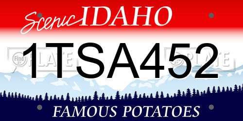 1TSA452 Idaho License Plate