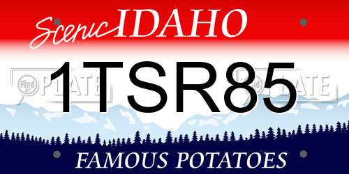 1TSR85 Idaho License Plate