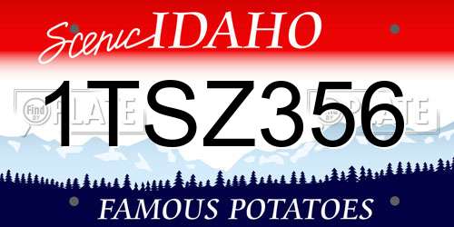 1TSZ356 Idaho License Plate