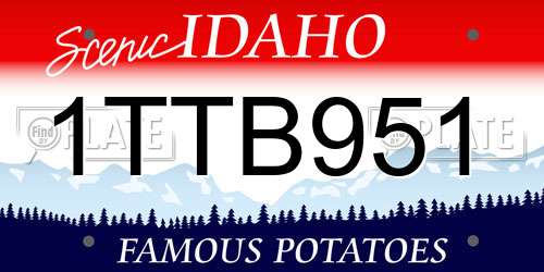 1TTB951 Idaho License Plate