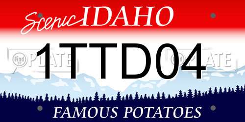 1TTD04 Idaho License Plate